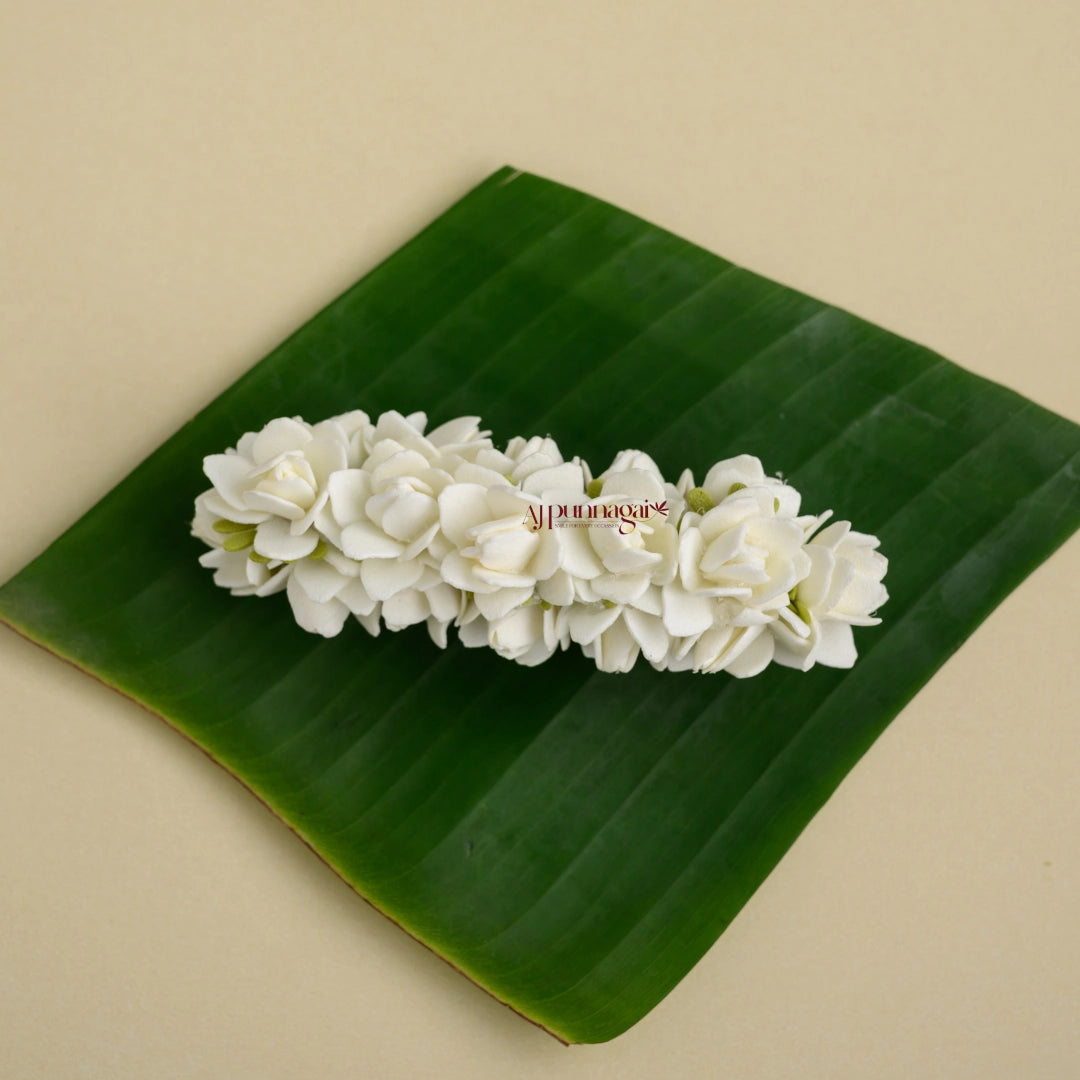 Realistic Look Semi Bloomed Malli Foamiran Centre Clip