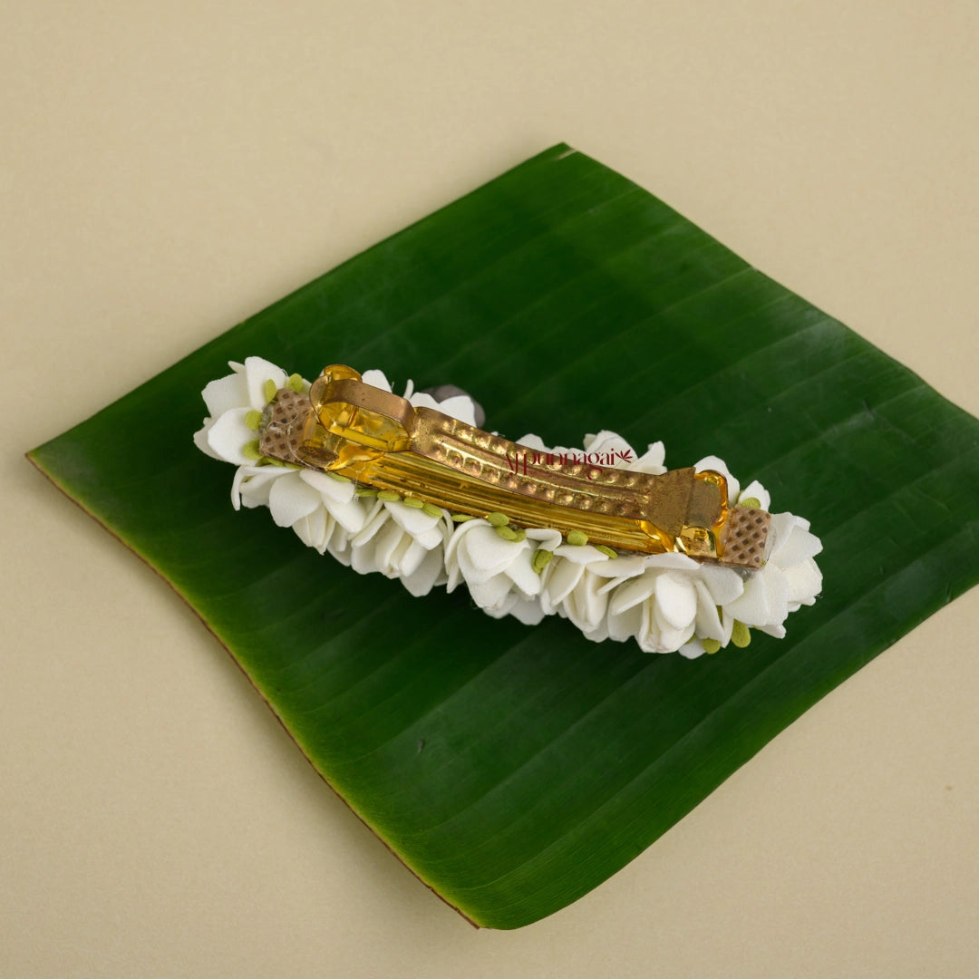 Realistic Look Semi Bloomed Malli Foamiran Centre Clip