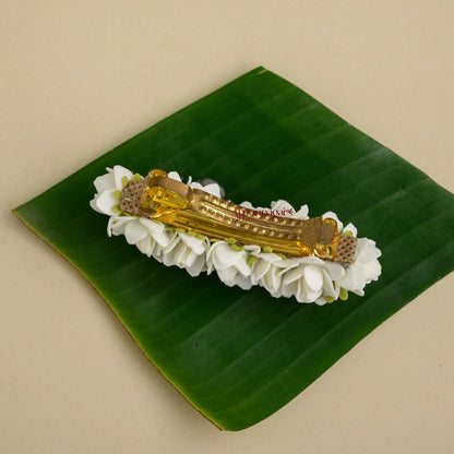 Realistic Look Semi Bloomed Malli Foamiran Centre Clip