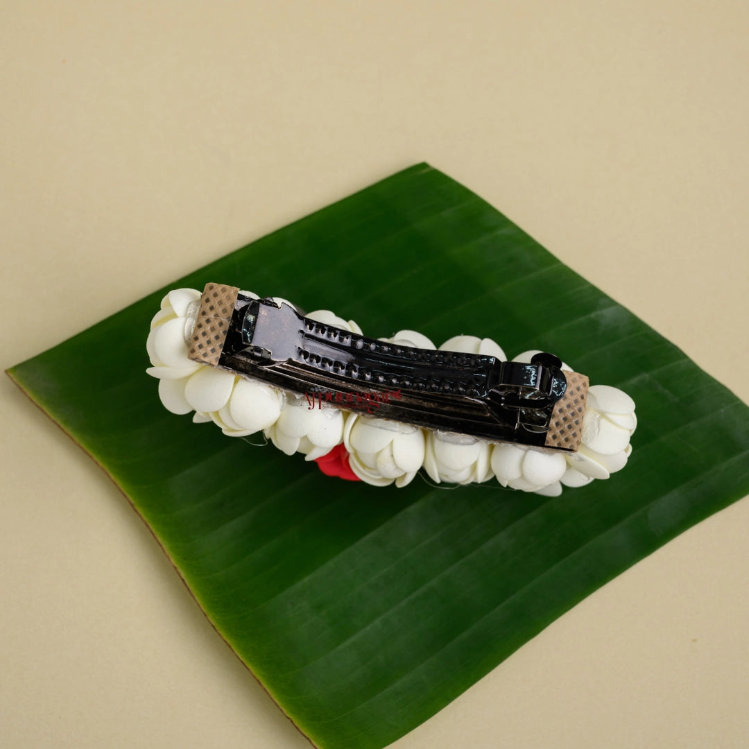 Realistic Jasmine with Red Rose Foamiran Centre Clip