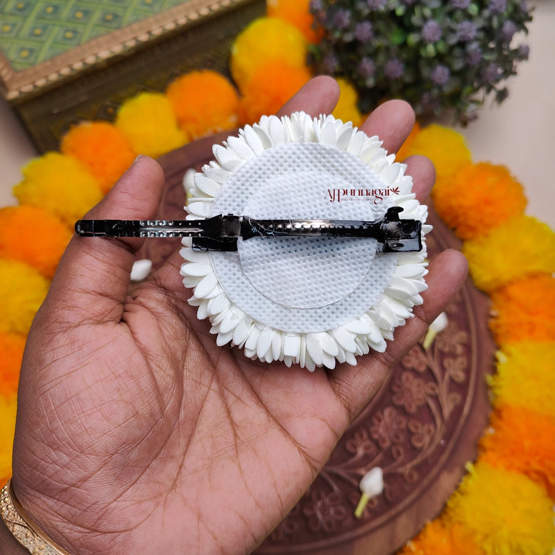 Realistic Look Foamiran Mullai Poo Kemp Hair Clip