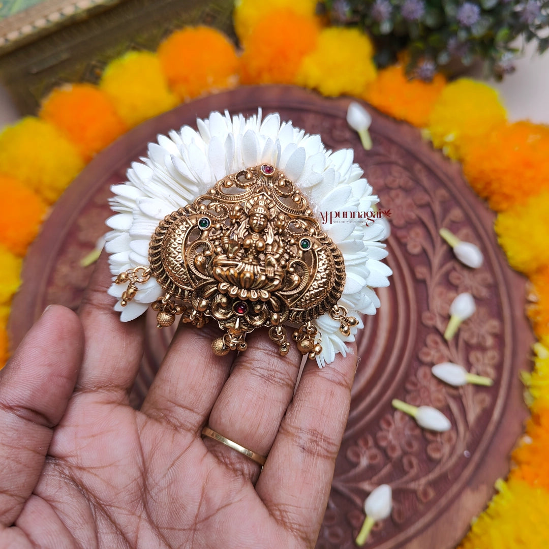 Lakshmi With Peacock Foamiran Mullai Hair Clip