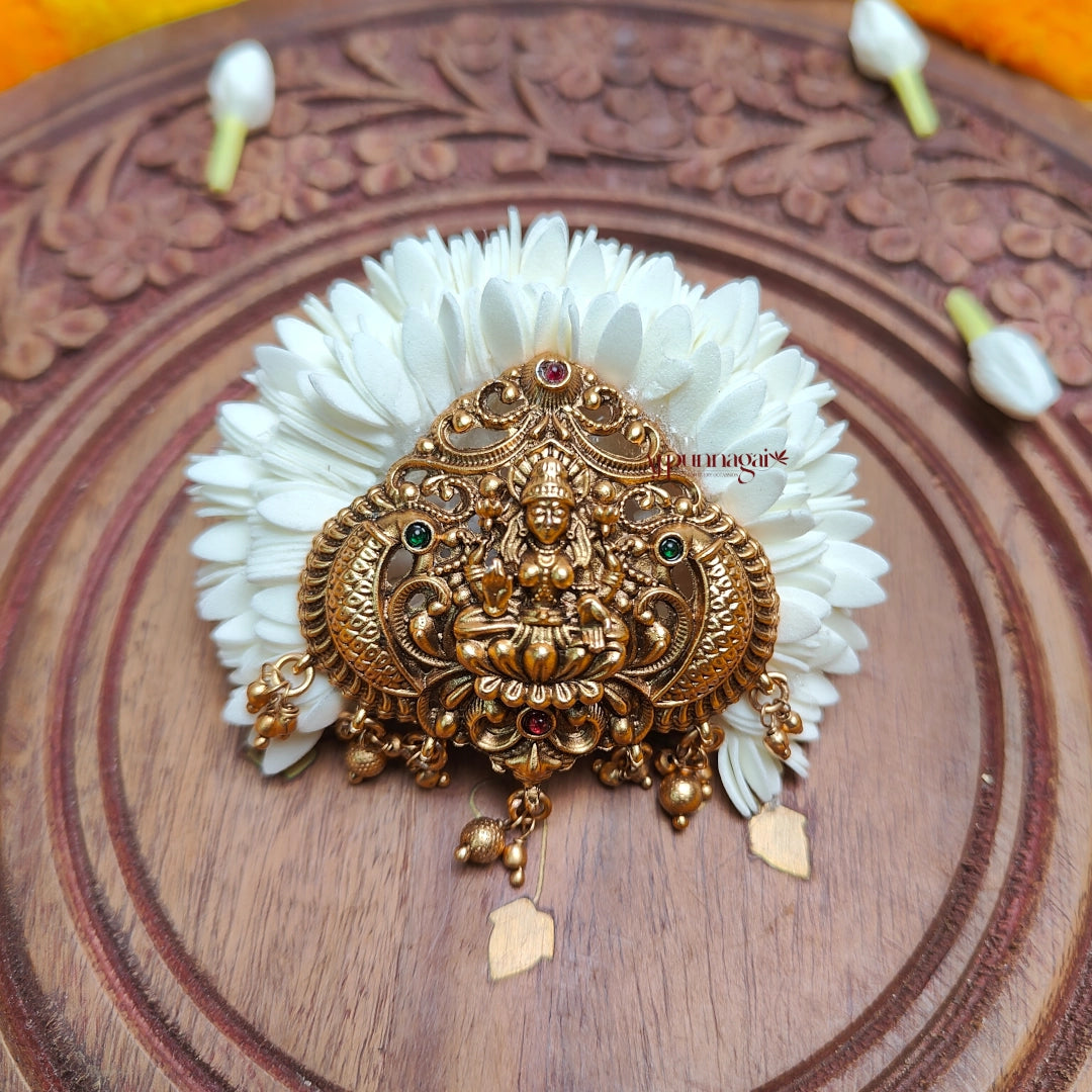 Lakshmi With Peacock Foamiran Mullai Hair Clip