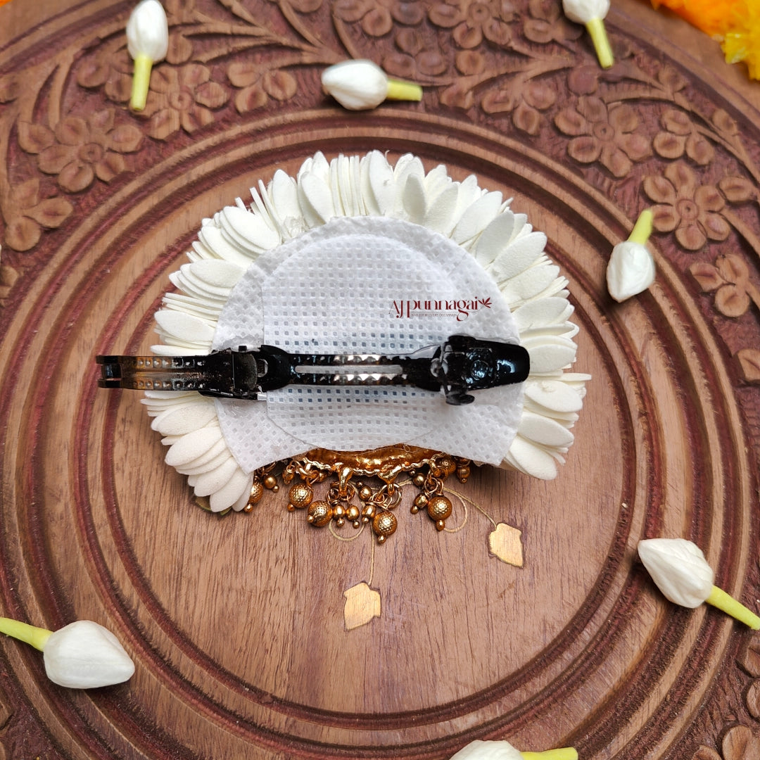 Foamiran Mullai Poo With Lakshmi Hair Clip