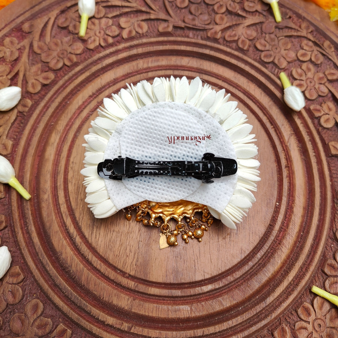 Elegant Foamiran Mullai Poo Lakshmi Hair Clip