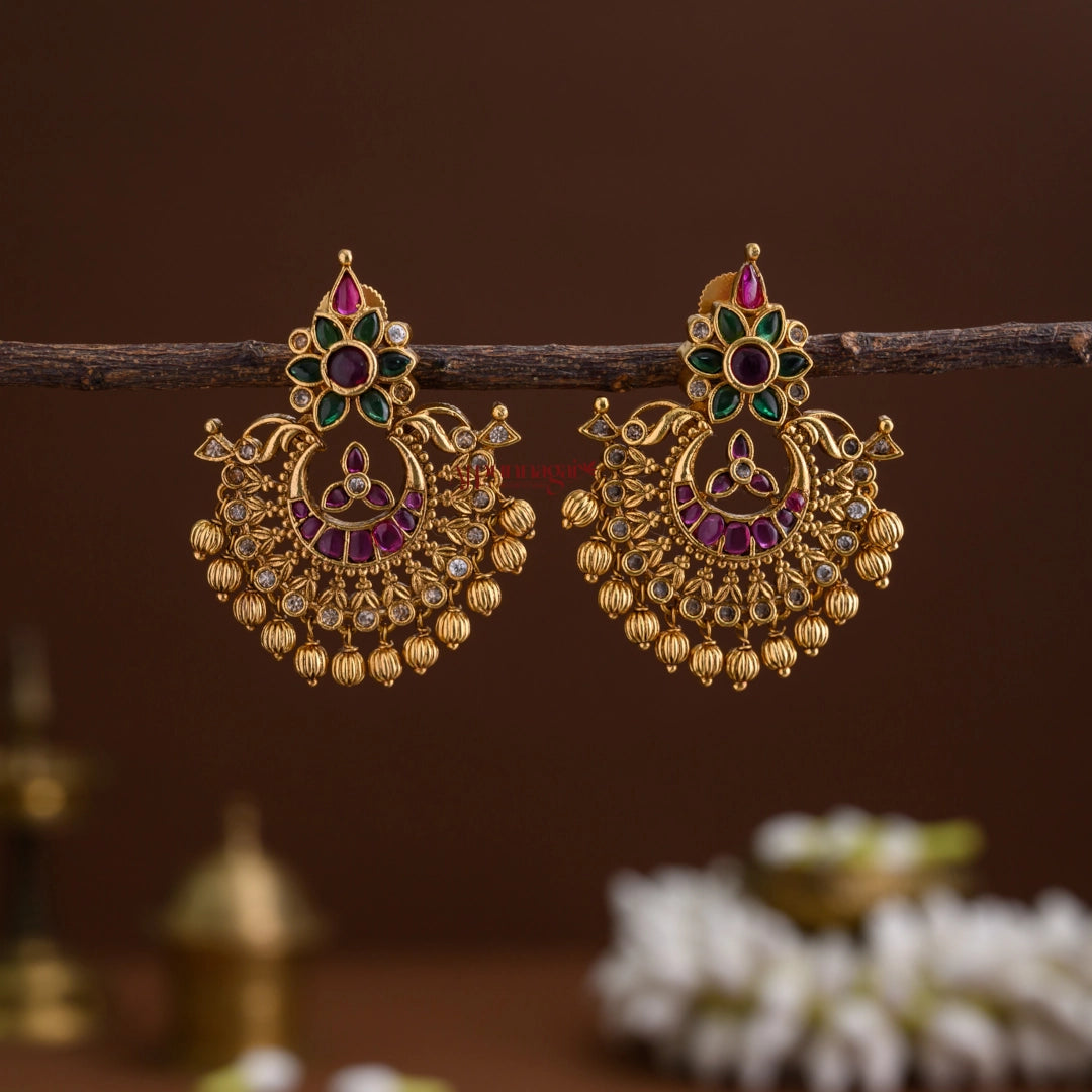 Trendy Floral Chandbali Earring
