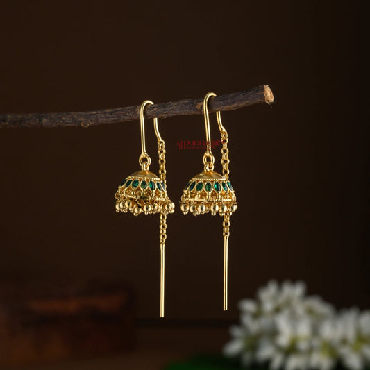 Kemp Sui Dhaga With Jhumka - Green