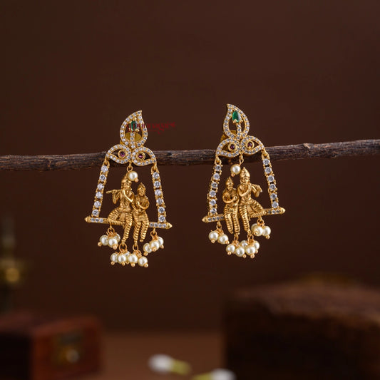 Radha Krishna Matt Earring
