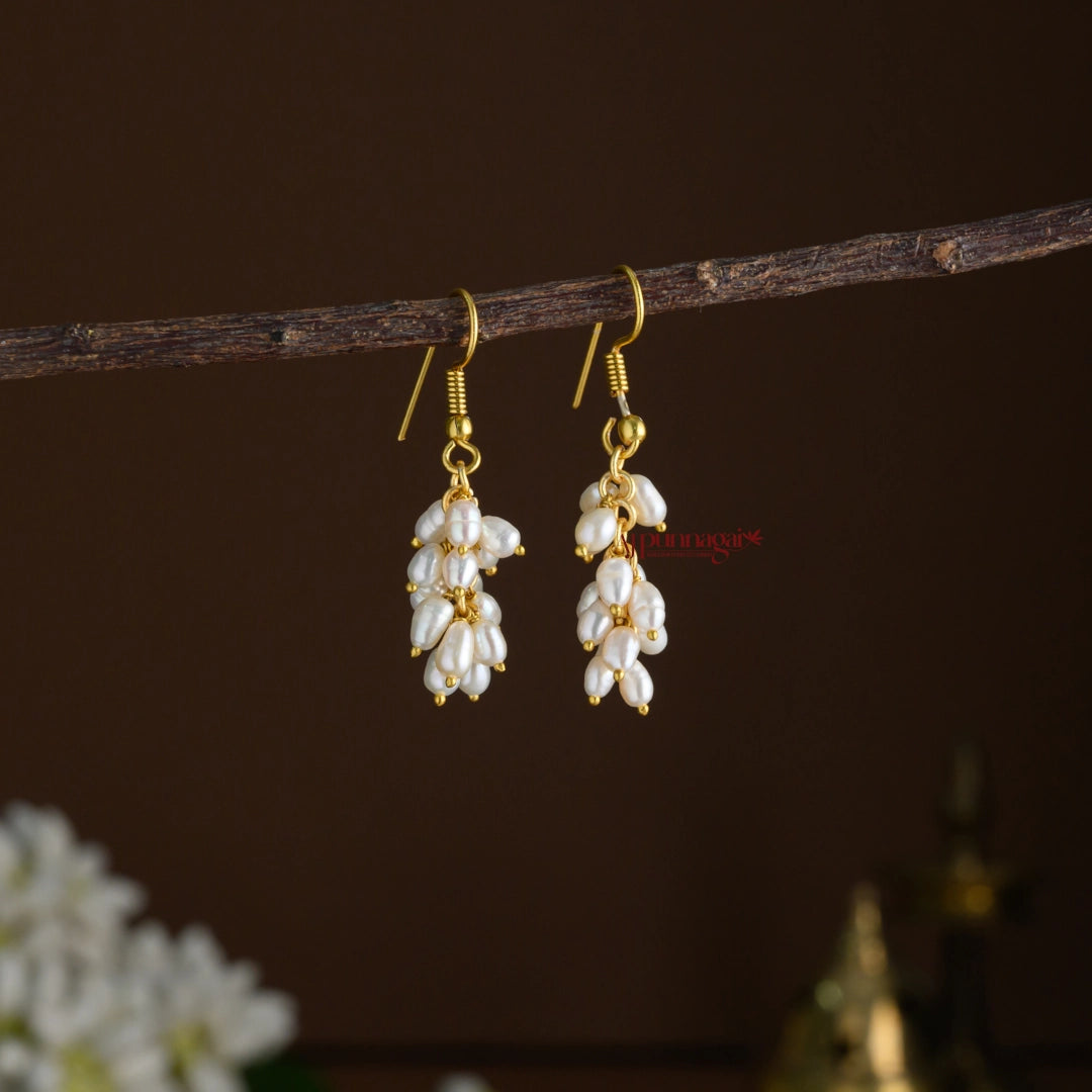 Classy Rice Pearl Hook Earring