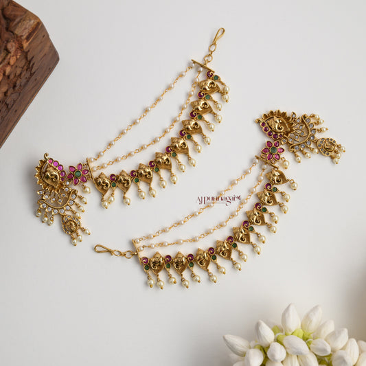 Premium Matt Ganesha Earring With Mattal