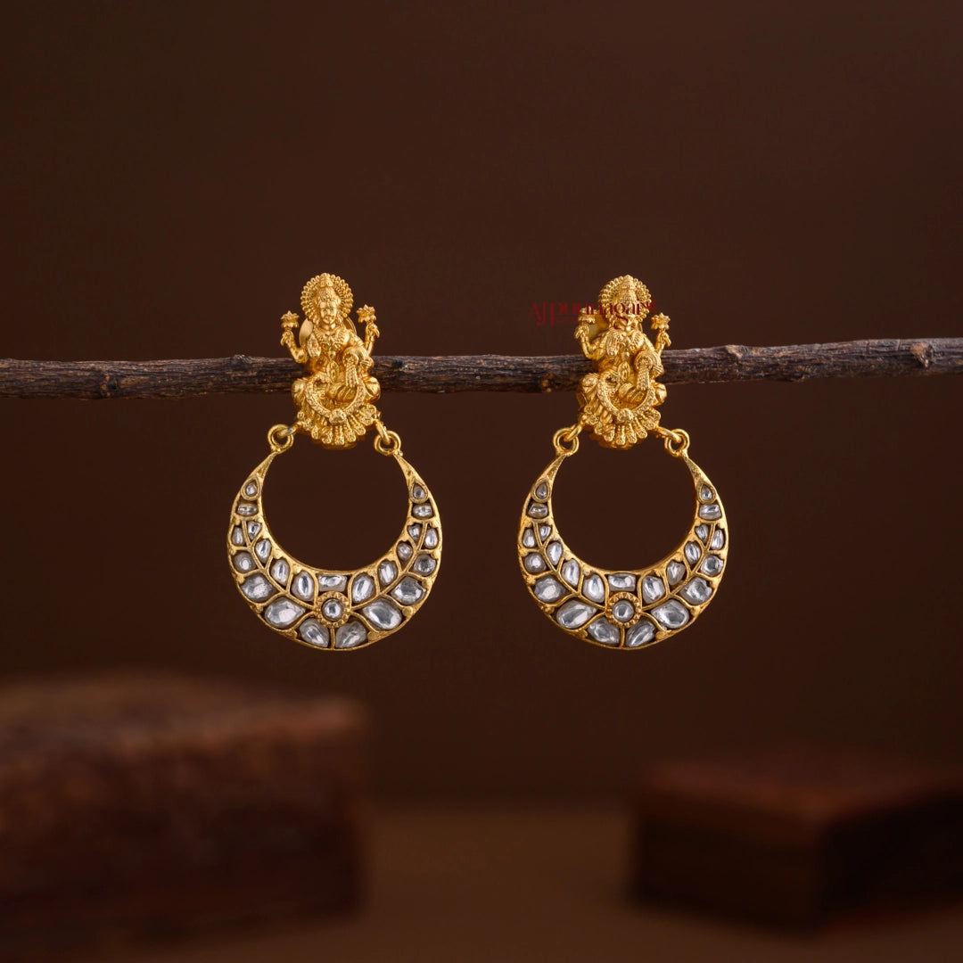 Lakshmi Kundan Jadau Earring - White