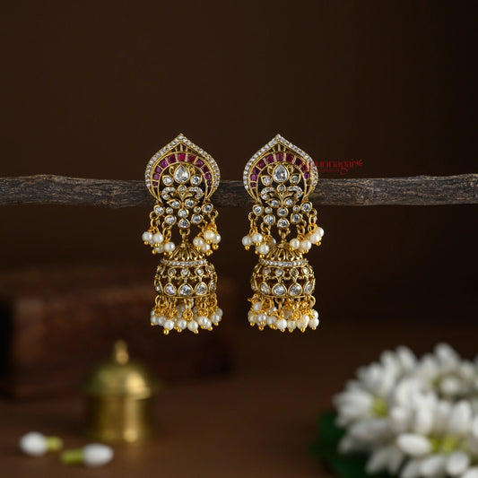 Grand Kemp With AD Bridal Jhumka