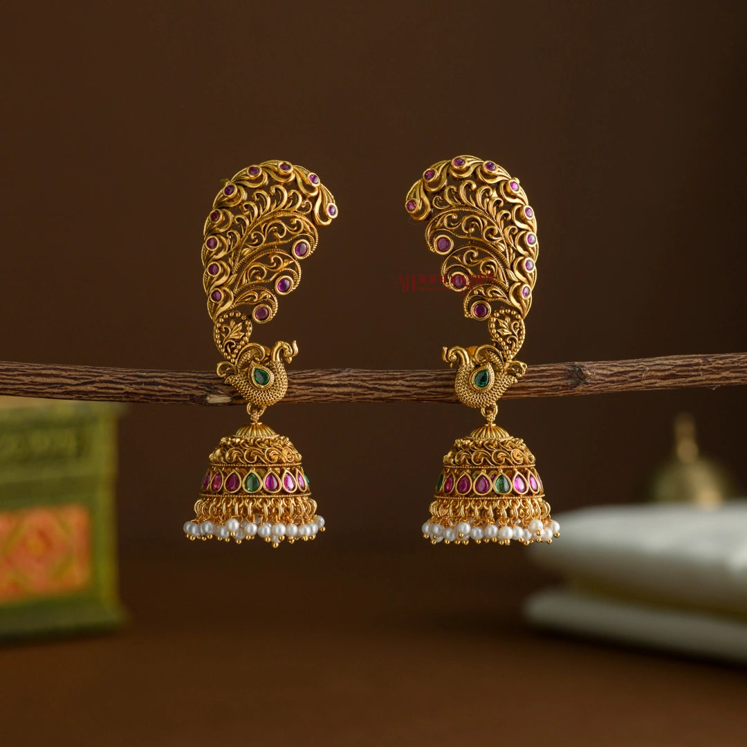 Peacock With Kemp Earcuff Bluetooth Jhumka