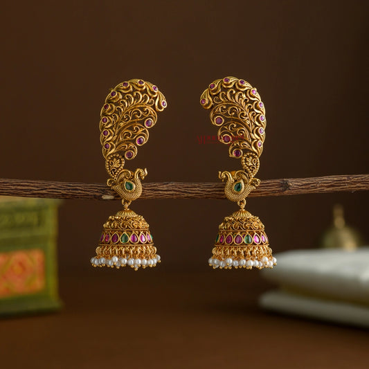 Peacock With Kemp Earcuff Bluetooth Jhumka
