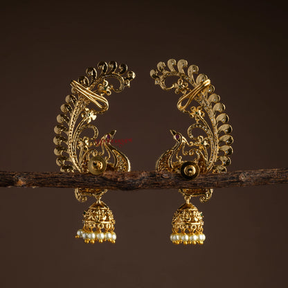 Sparkling Peacock Ear Cuff With Jhumka