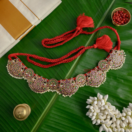 Traditional Peacock Precious Kemp Bridal Hip Belt