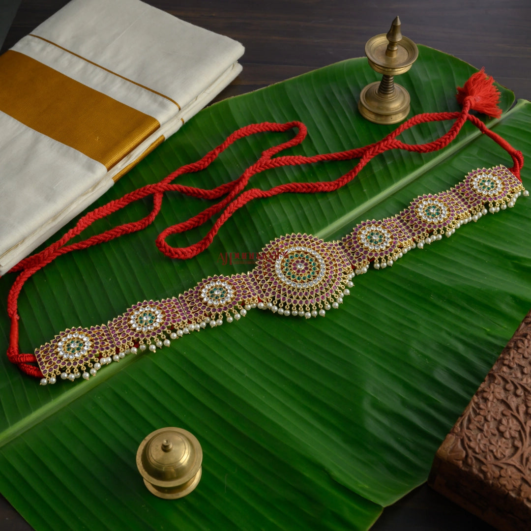 South Indian Style Precious Kemp Bridal Hip Belt