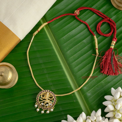 Beautiful Nataraja Semi Precious Kemp Necklace