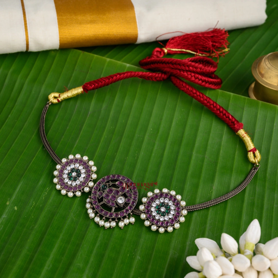 Precious Kemp Black Polish Peacock Necklace