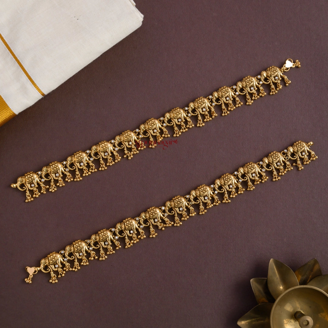 Gold Look Alike Elephant Anklet