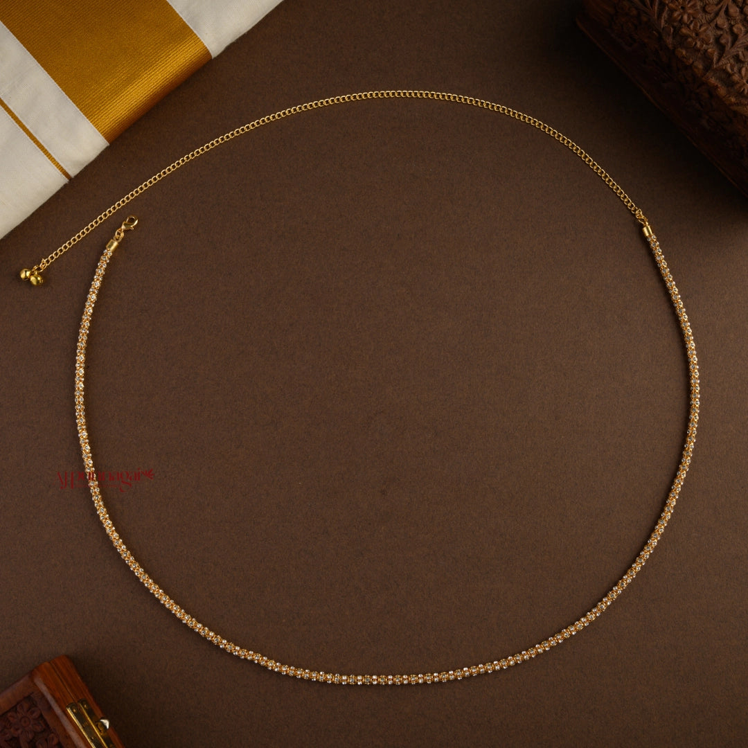 Dazzling AD Gold Finish Sleek Hip Chain
