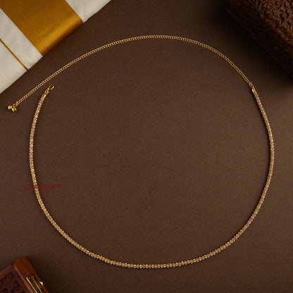 Dazzling AD Gold Finish Sleek Hip Chain