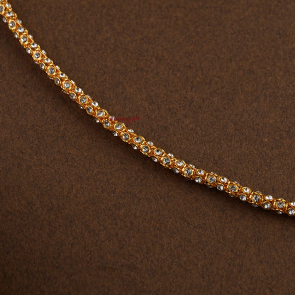 Dazzling AD Gold Finish Sleek Hip Chain