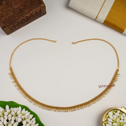 Classy 3 Line With Pearl Sleek Hip Chain