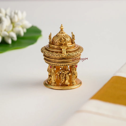 Classy Radhey Krishna Gold Look Alike Kum Kum Box
