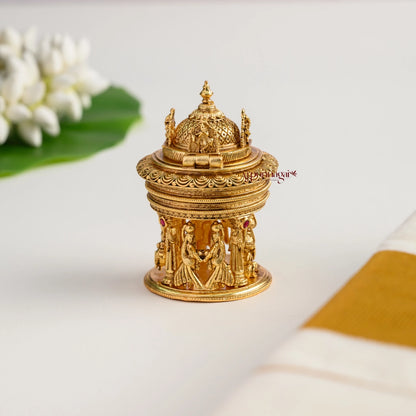 Classy Radhey Krishna Gold Look Alike Kum Kum Box