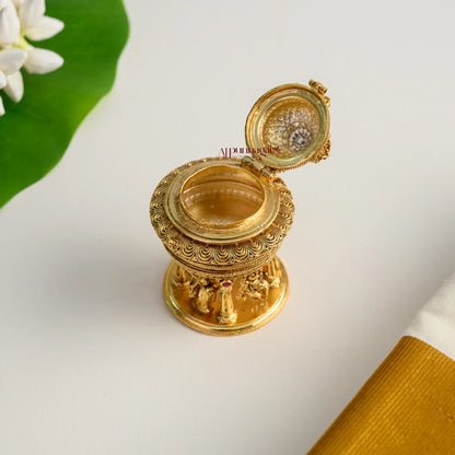 Classy Radhey Krishna Gold Look Alike Kum Kum Box