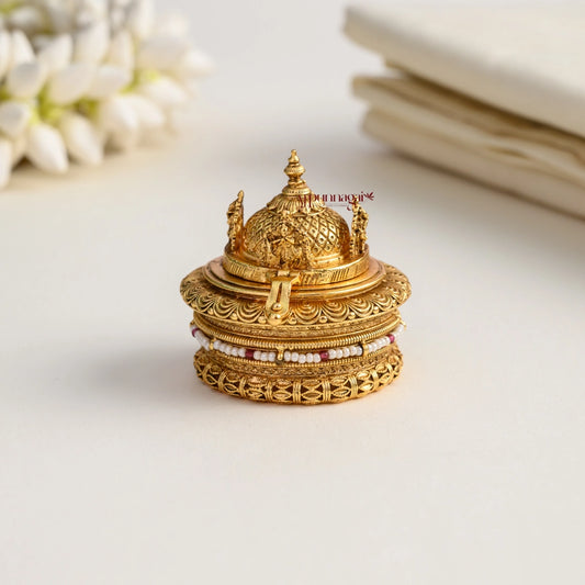 Gopuram Gold Look Alike Kum Kum Box