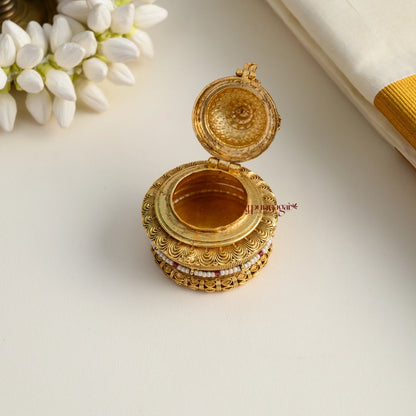 Gopuram Gold Look Alike Kum Kum Box