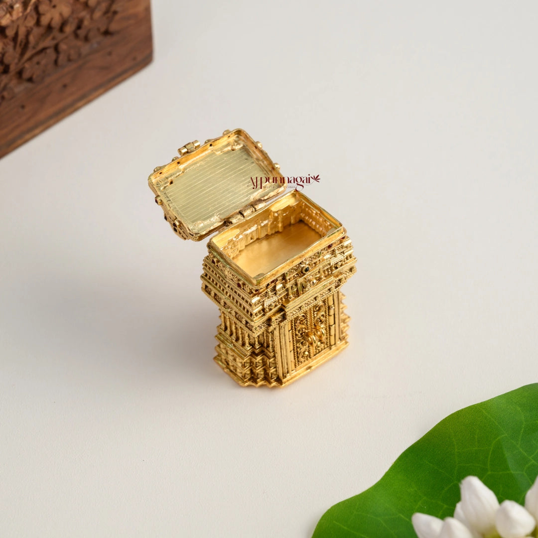 Temple Style Gold Look Alike Lakshmi Kum Kum Box