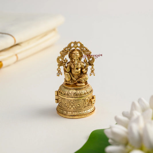 Ganesha Gold Look Alike Kum Kum Box