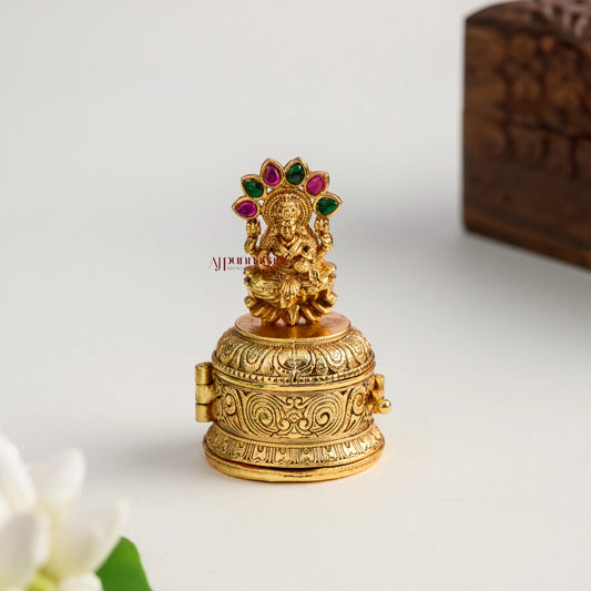 Gold Look Alike Lakshmi Kum Kum Box