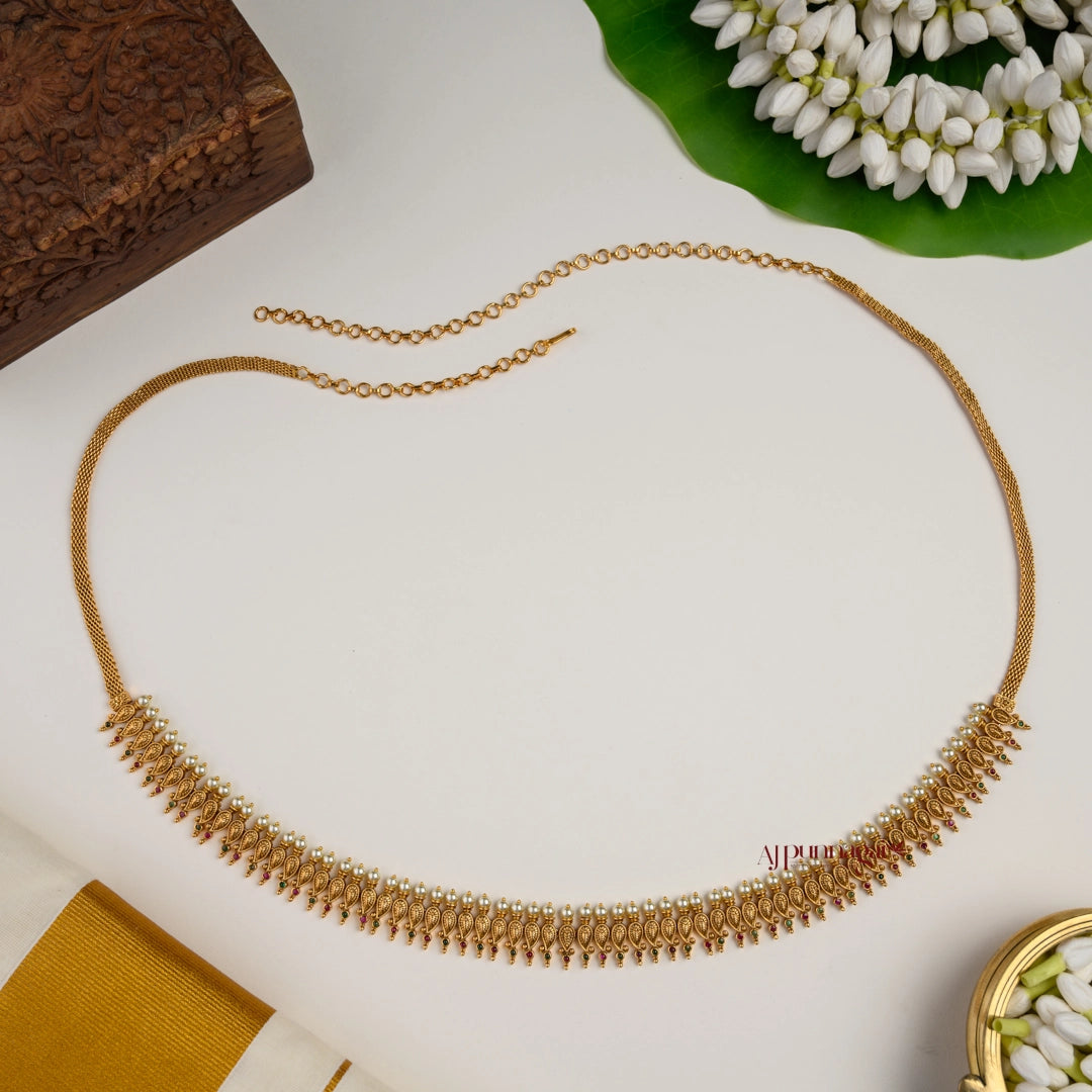 Mango With Pearl Gold Look Alike Hip Chain