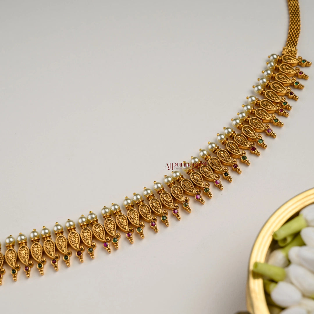 Mango With Pearl Gold Look Alike Hip Chain