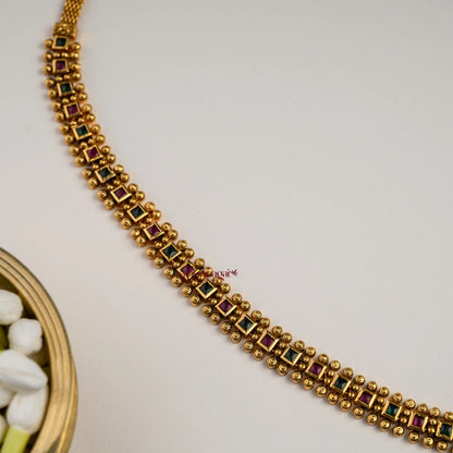 Elegant Square Kemp Gold Look Alike Hip Chain