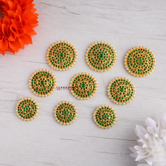 Traditional Kemp 9 Pieces Jadai Billai - Green