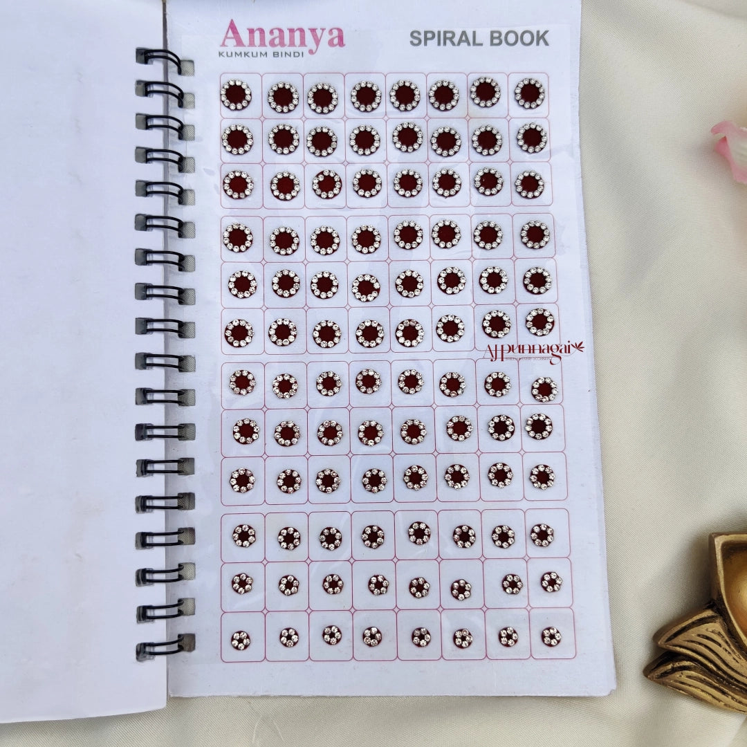 Ananya 960 White Stone Mix Round Size Big Bindi Book