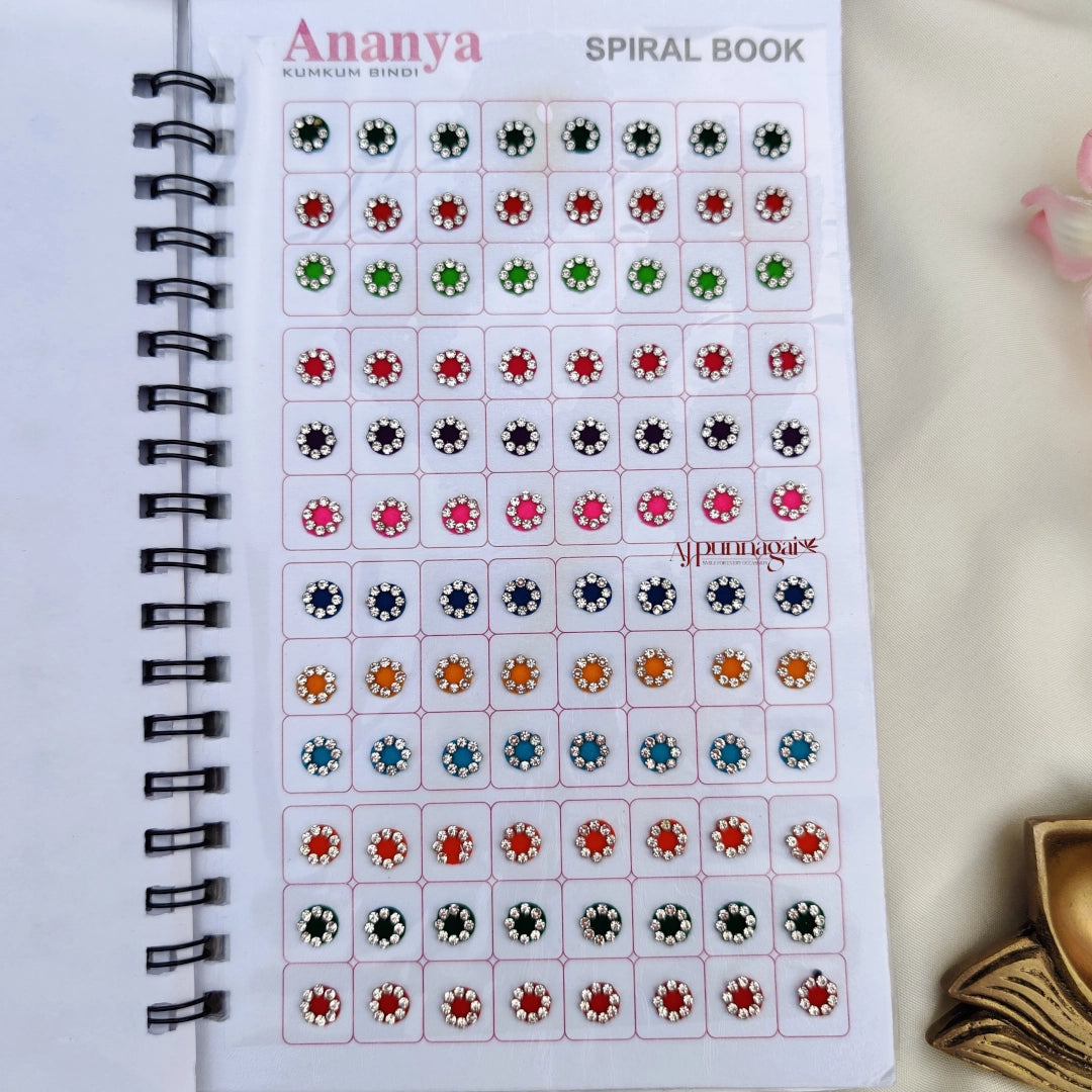 Ananya 960 White Stone Mix Round Size Big Bindi Book