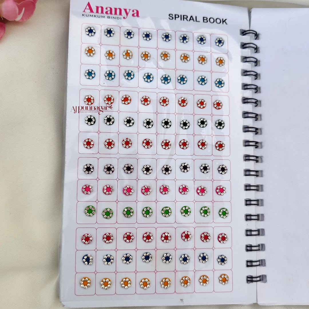 Ananya 960 White Stone Mix Round Size Big Bindi Book