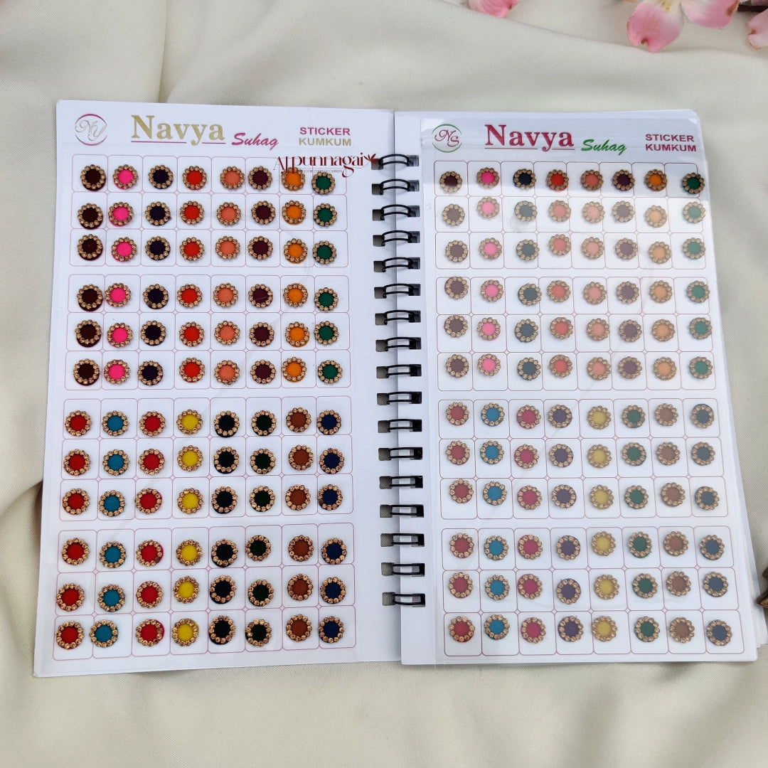 Navya 480 Round Mix Size Gold stone Big Bindi Book
