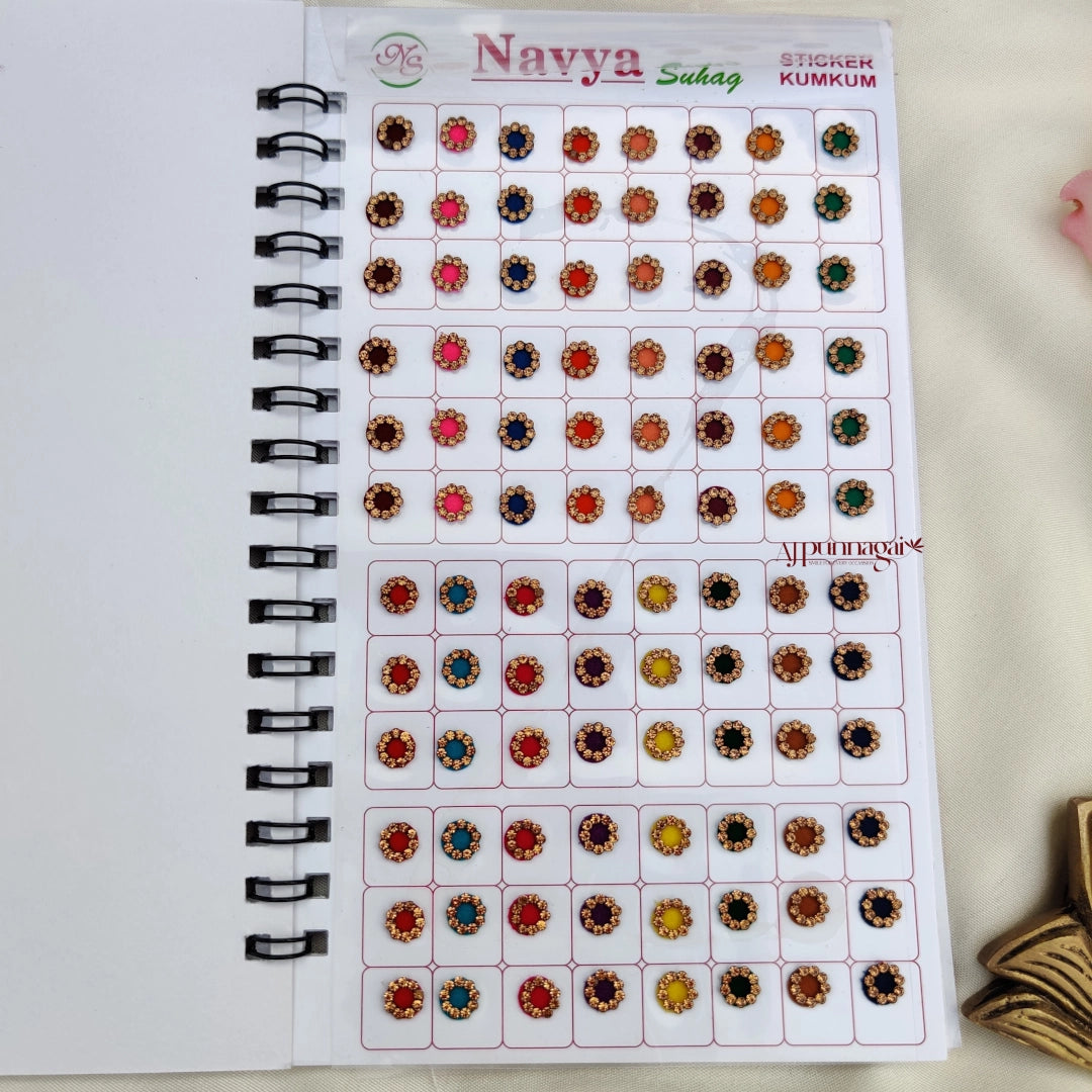 Navya 480 Round Mix Size Gold stone Big Bindi Book