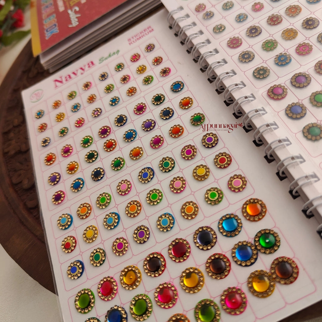 Navya Round Gold Stone Bindi Book
