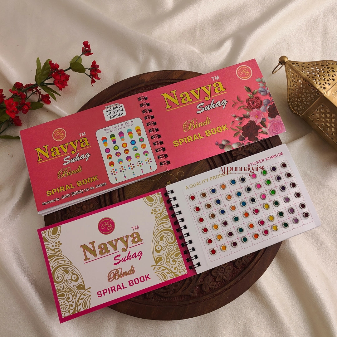 Navya 300 White Stone Border Bindi Book