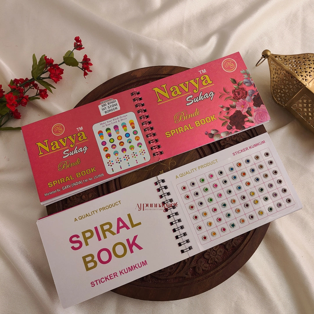 Navya 300 White Stone Border Bindi Book