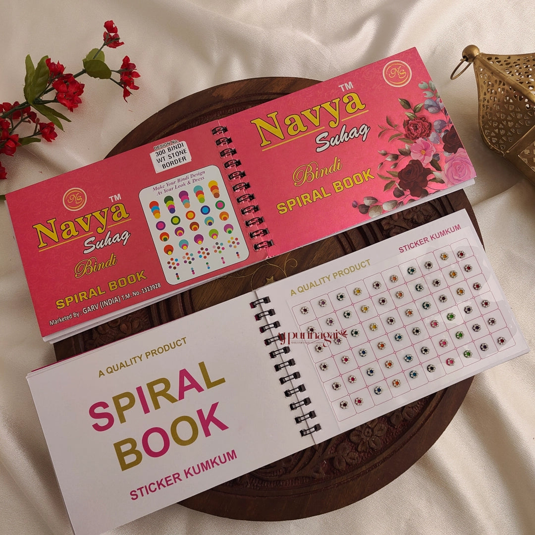 Navya 300 White Stone Border Bindi Book