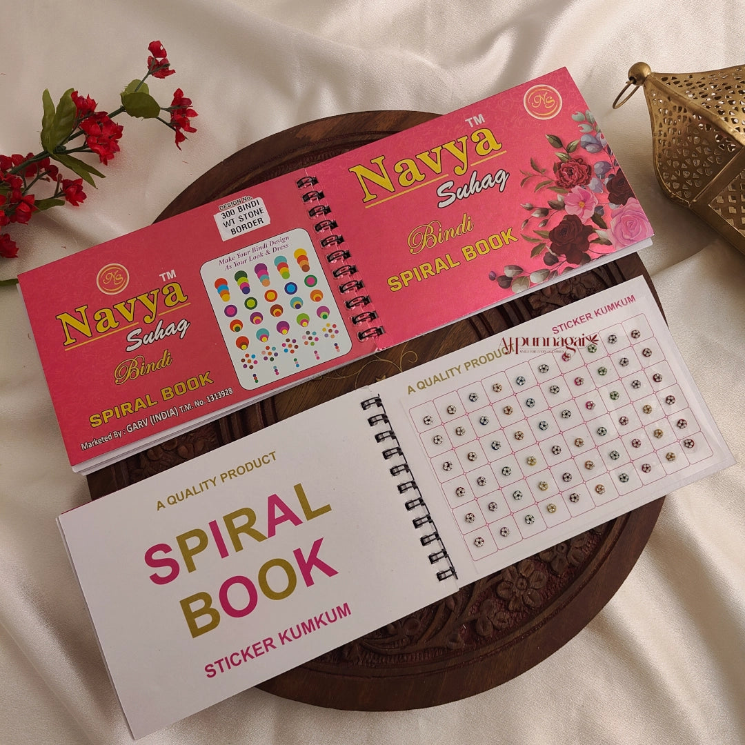 Navya 300 White Stone Border Bindi Book